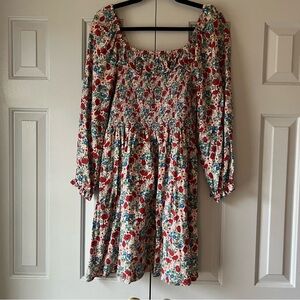 Cotton On Smocked Floral Mini Dress, Size M